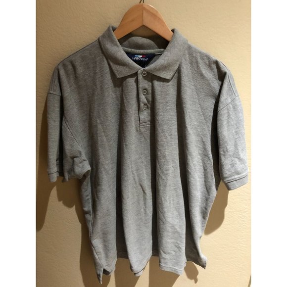 Mens Short Sleeve Fashion Polo Shirt XL Gray 27Pro Usa Collar Half Button - Picture 1 of 4